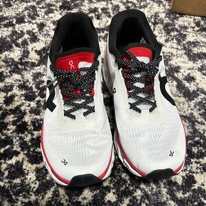 On Cloud Running Sneakers in White & Red euro 44